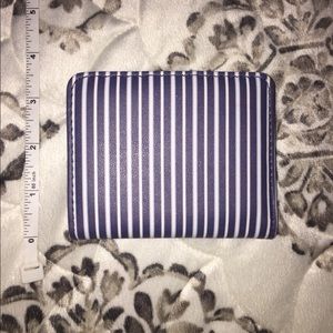 Small blue and white wallet